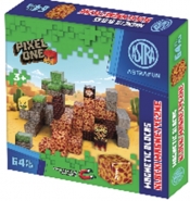 Zestaw klocków magnetycznych AstraFun Pixel One Lava - 64 szt.